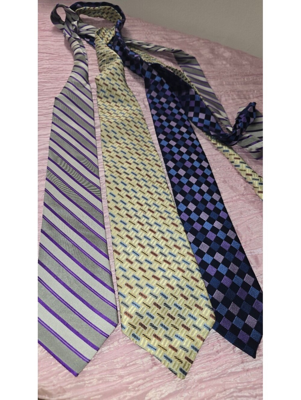 3 Men's Silk Ties Calvin Klein Michael Kors Bruno Piattelli